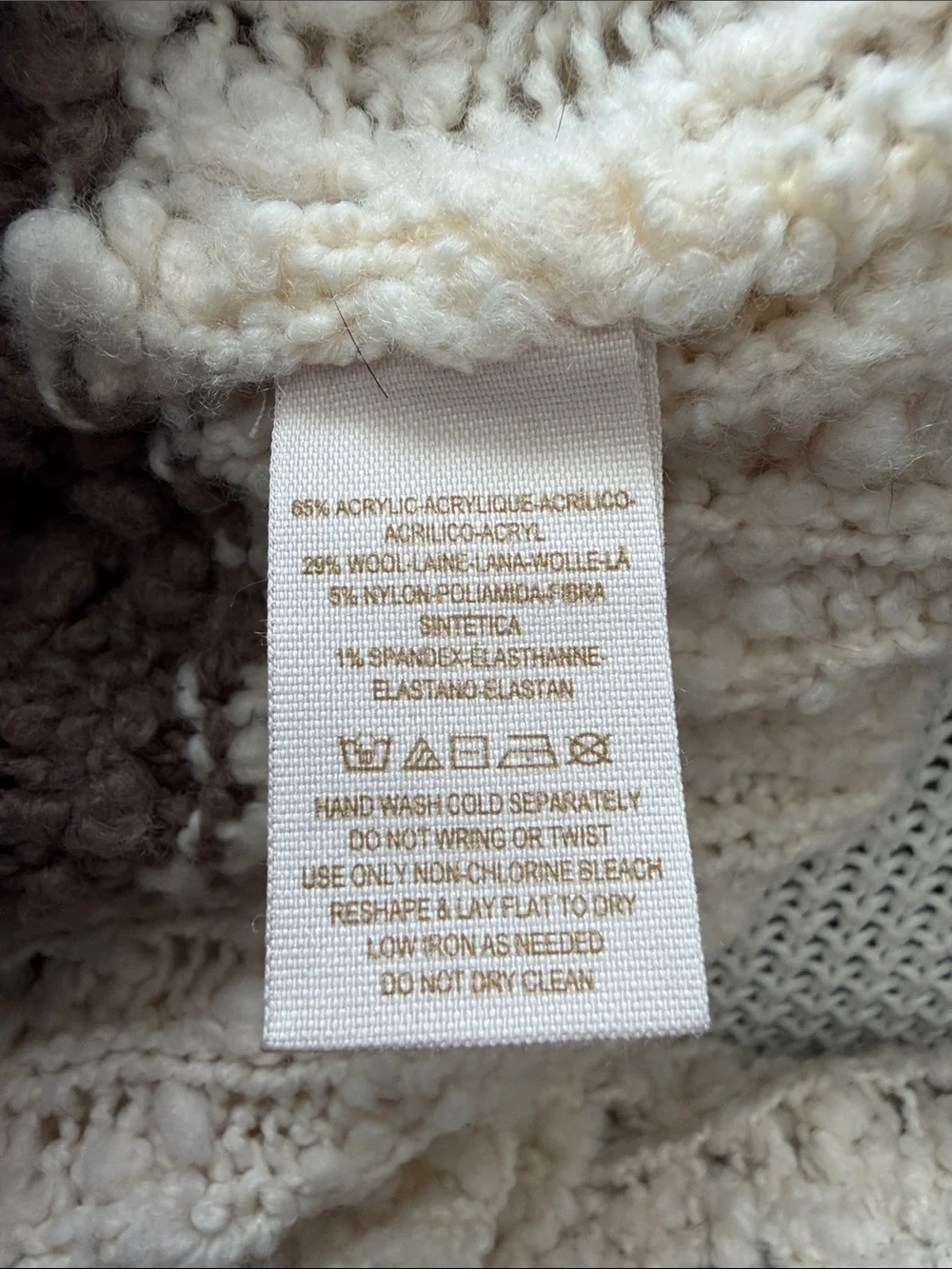 Free People Cream & Brown Striped Open-Front Cardigan